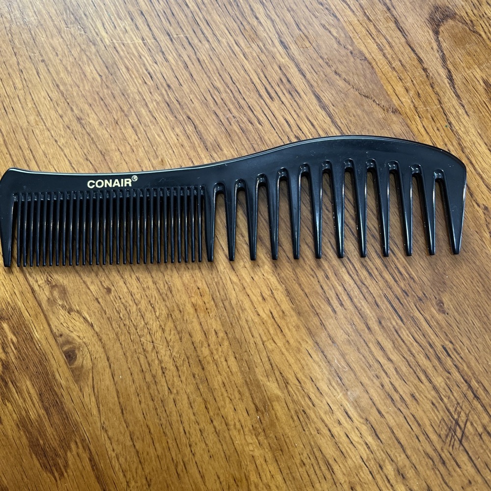 Black - Wide Saw Shower / Hair Comb  7" Retro Unbreakable Mens Womens‎